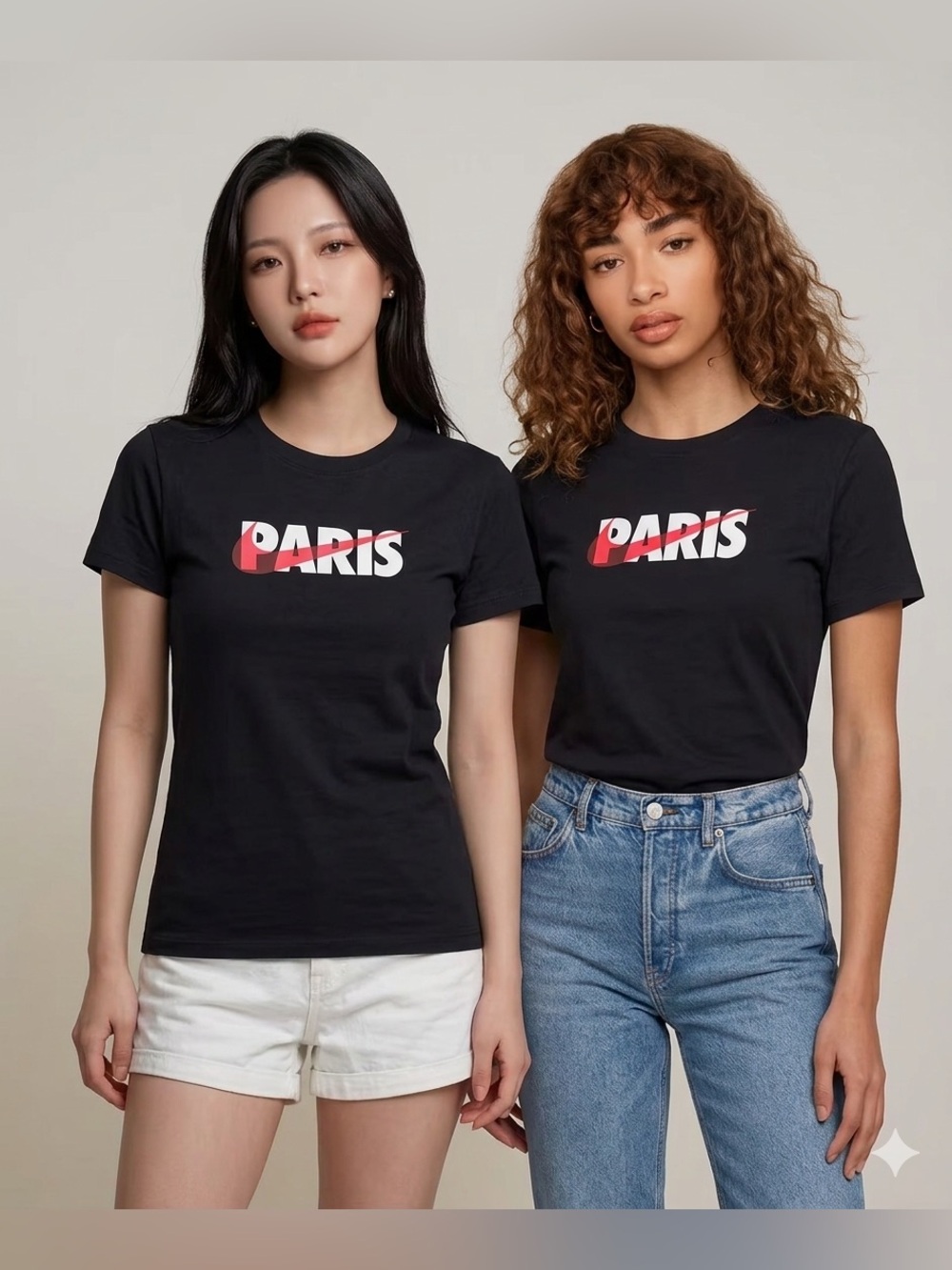 Nike Black Paris Tee with Pink Swoosh